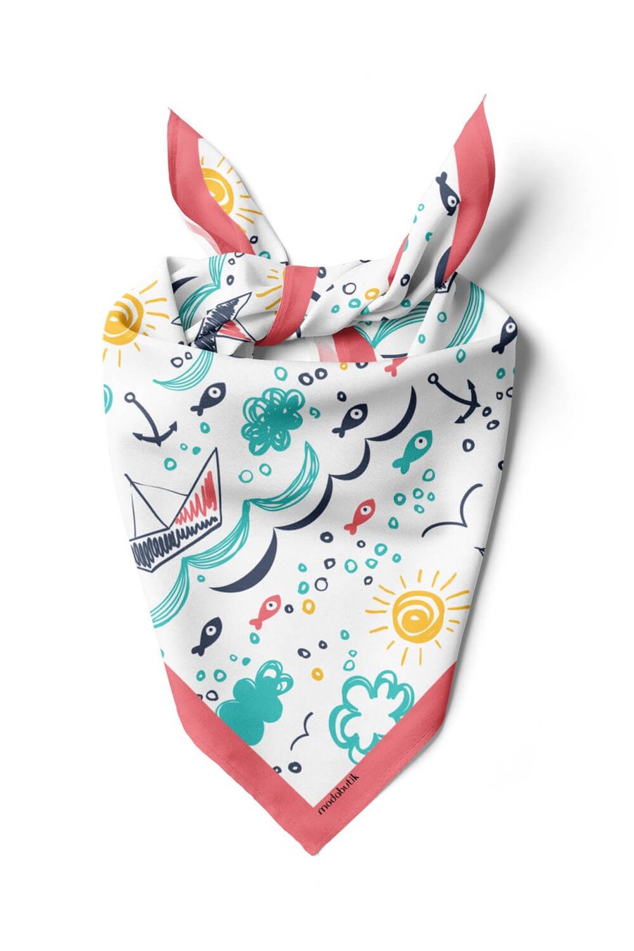 Violla G69 Kadın Kayık Desenli 50x50 Bandana HYL DG0787-22