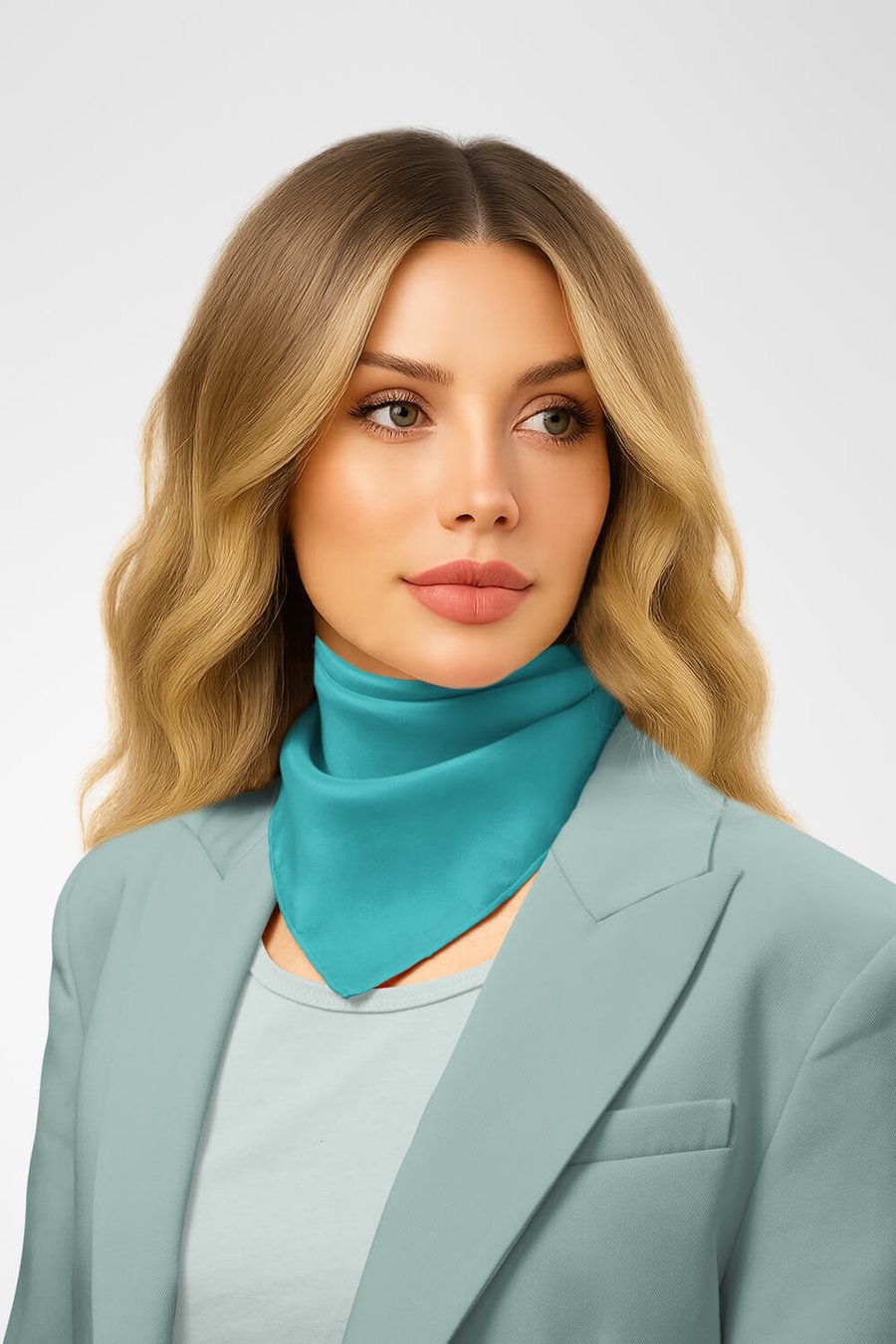 Şifon Turkuaz Bandana
