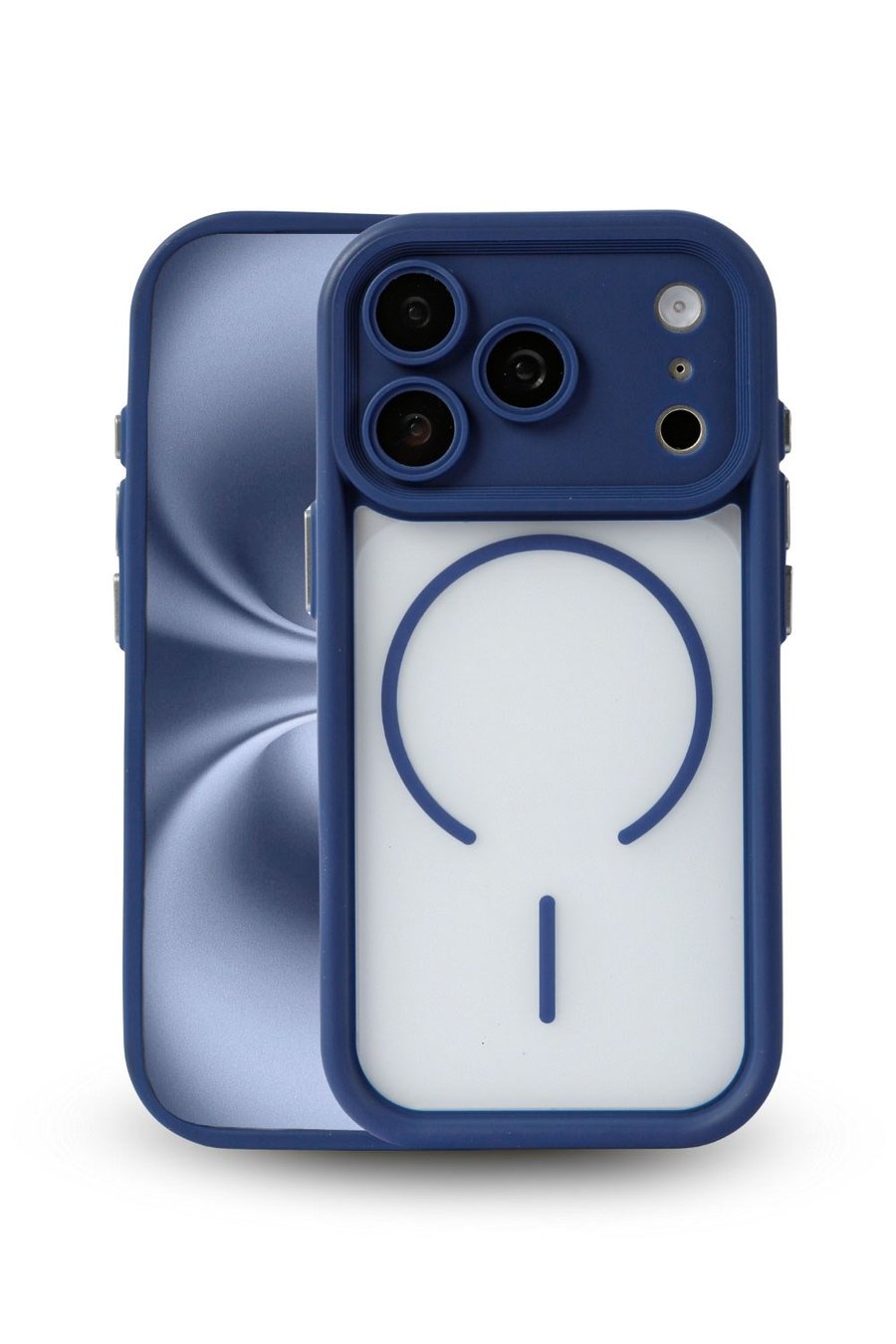 iPhone 17 Pro Max Kılıf – Kamera Korumalı – MagSafe Uyumlu – Lacivert Renk – Mat Silikon Telefon Kılıfı