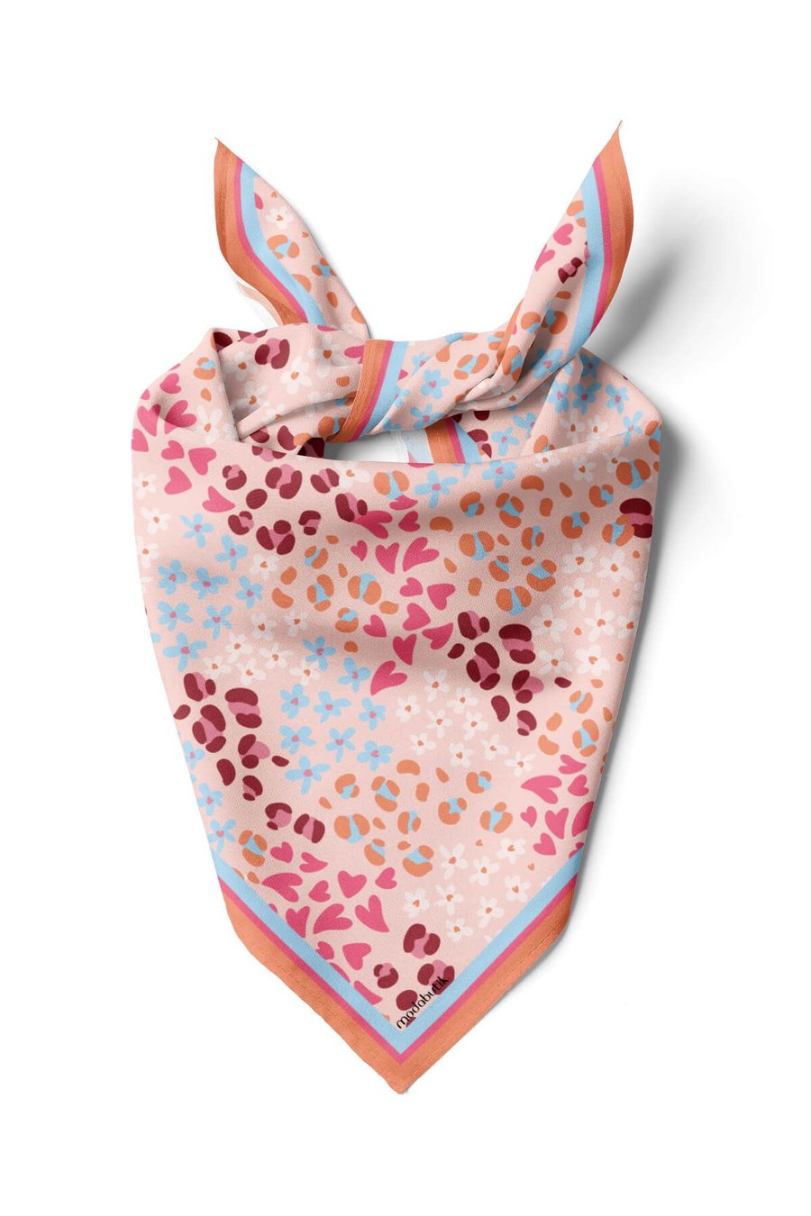 G64 Violla Kalpli Leopar Desenli Bandana