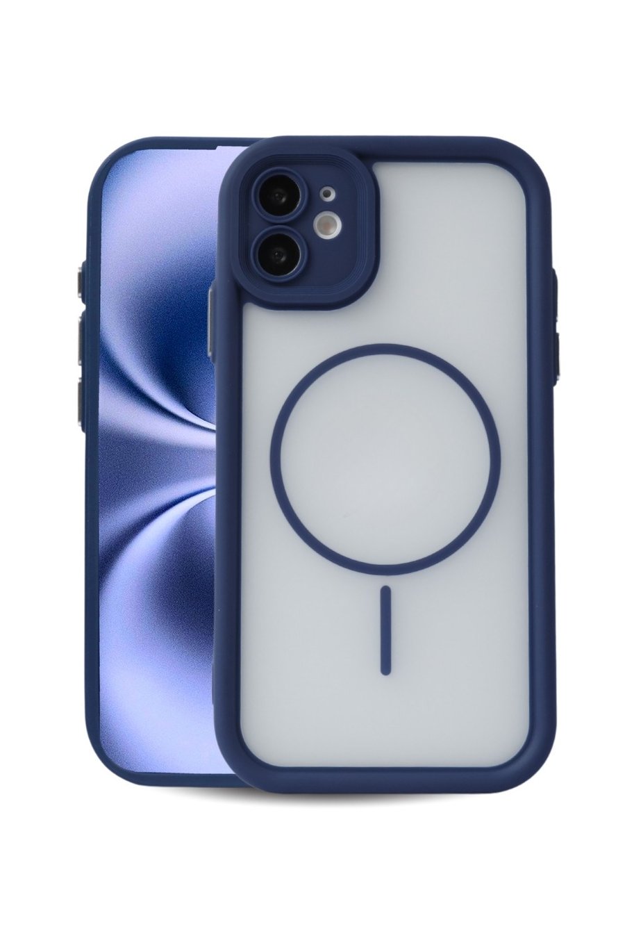 iPhone 11 Kılıf – Kamera Korumalı – MagSafe Uyumlu – Lacivert Renk – Mat Silikon Telefon Kılıfı