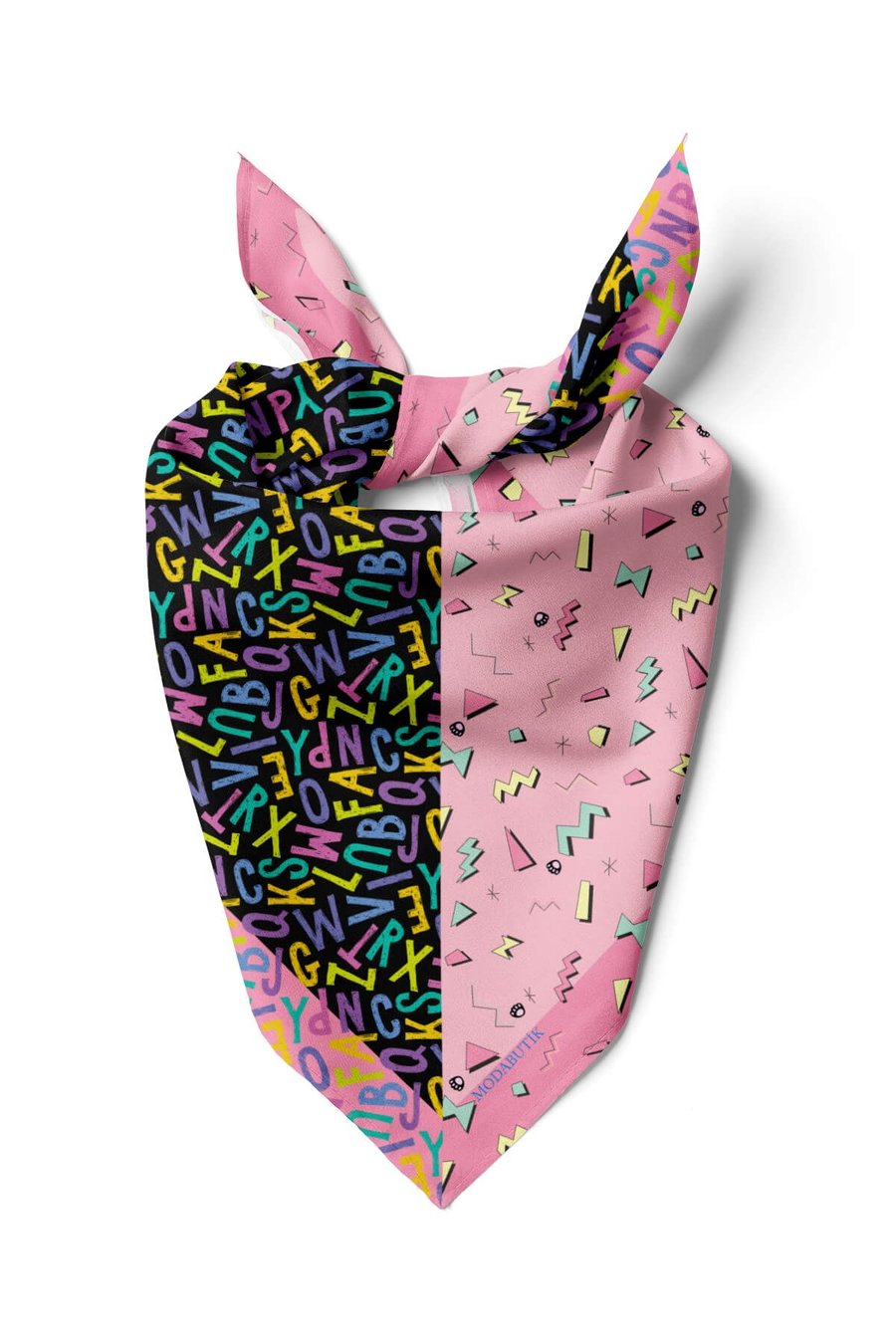 Violla D6 Özel Üretim Letter Desenli Köpek Bandanası Pembe 50x50