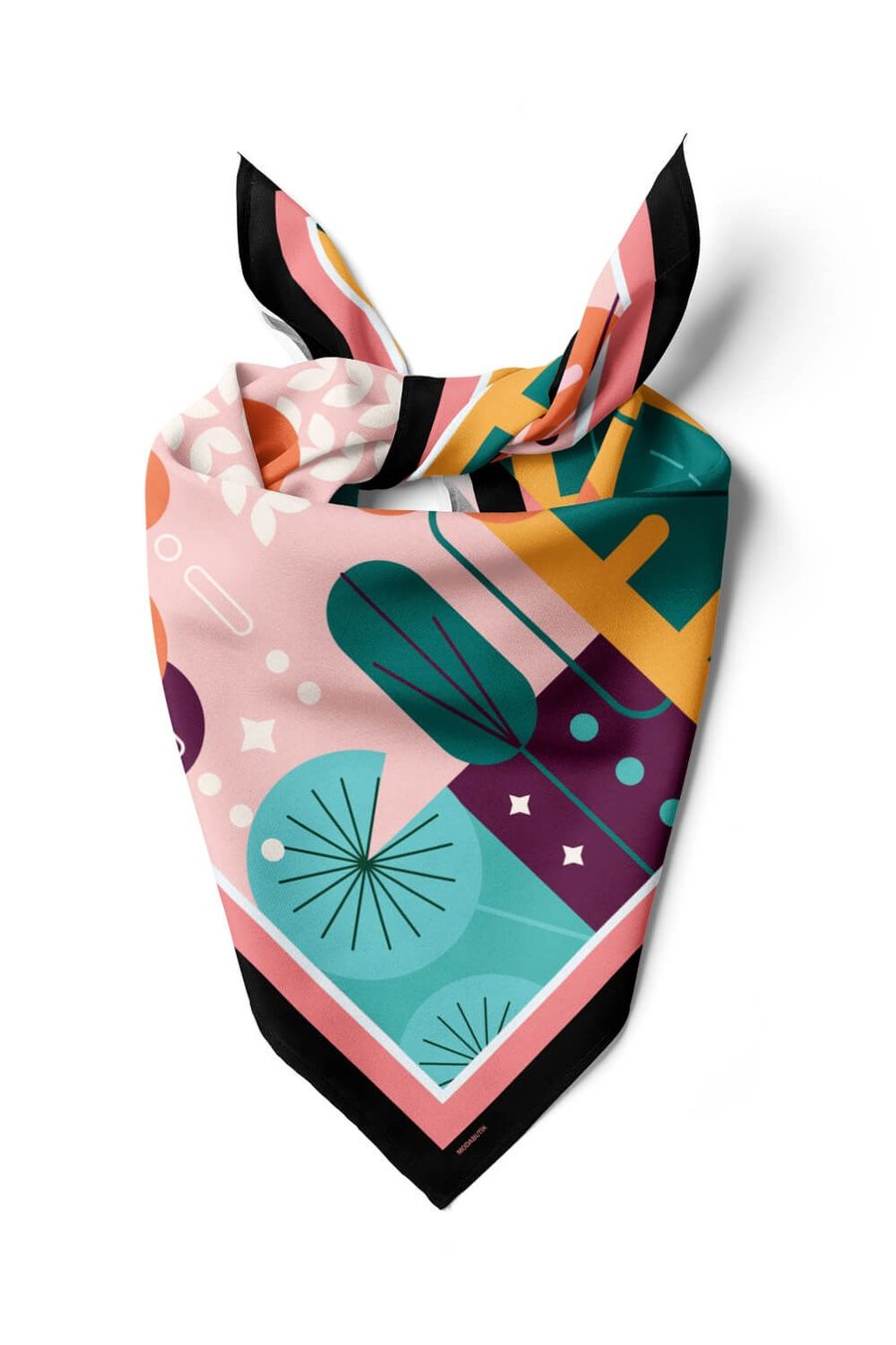 Violla Kadın Turuncu Fruits Desenli 50x50 Bandana HYL DG01539-22
