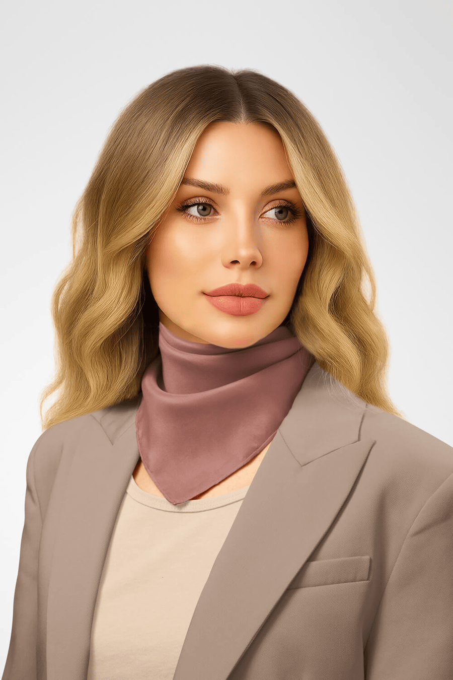 Şifon Gül Kurusu Bandana