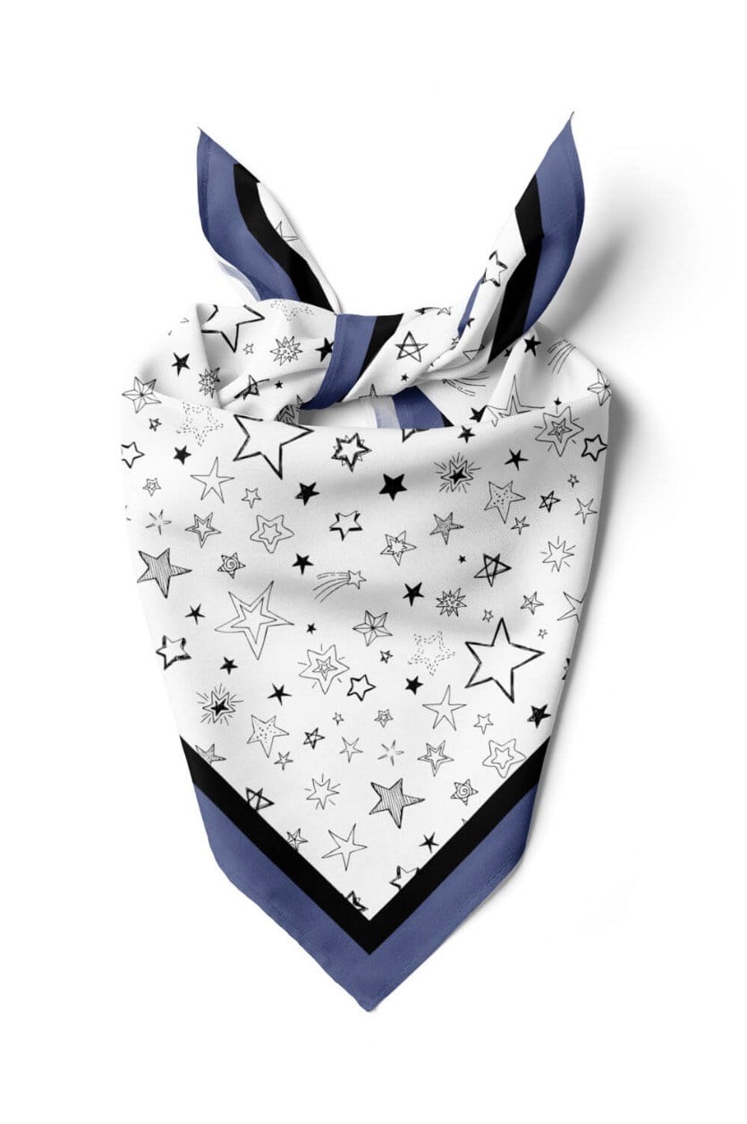 Violla E9 Kadın Yıldız Desenli 50x50 Bandana HYL DG01117-22