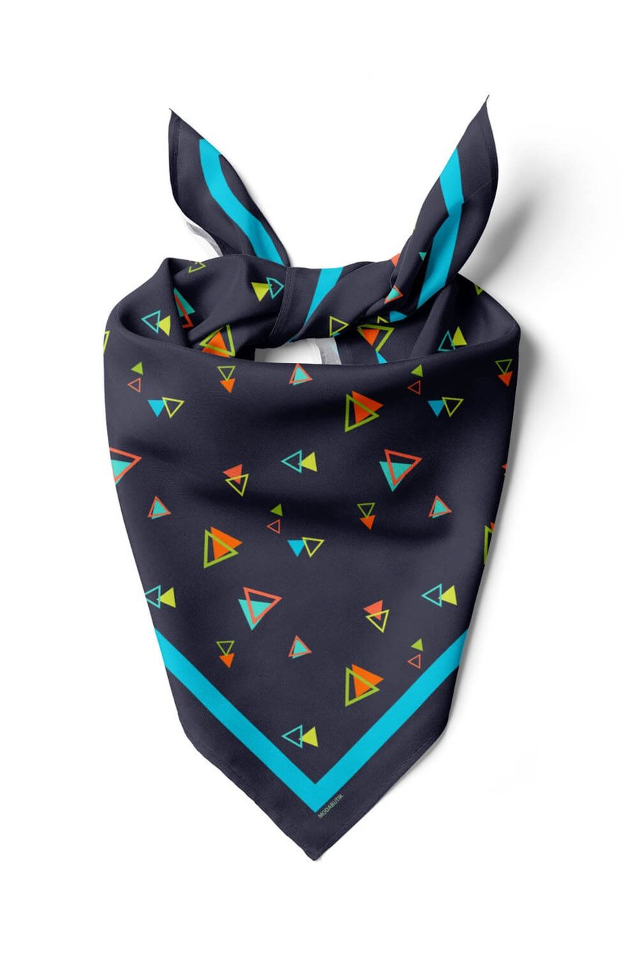 Violla D13 Kadın Siyah  Üçgen Desenli 50x50 Bandana HYL DG0830-22