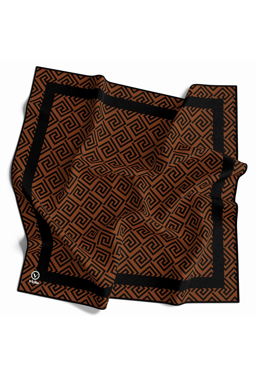 Twill Minimalist Desenli Taba Renkli 90x90 Eşarp (İpek İçermez) Kenar Dikiş Şekli El Dikişli