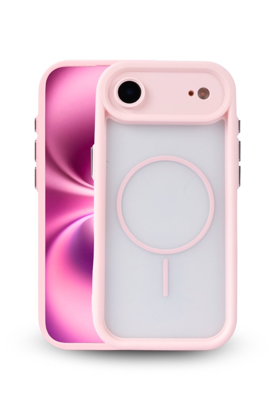 iPhone Air Kılıf – Kamera Korumalı – MagSafe Uyumlu – Pembe Renk – Mat Silikon Telefon Kılıfı