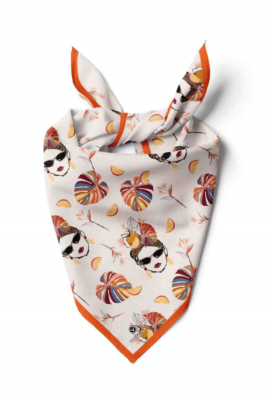 100% Silk Headscarf for Women - 22''x 22'' inch Hair Scarf Women Pattern Silk Headscarf Bandanas Square Silk 60368