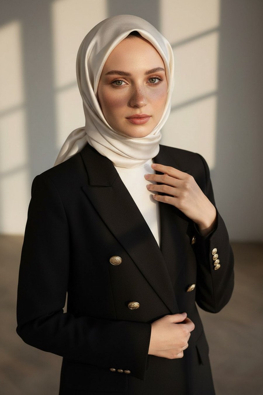 %100 Twill İpek Düz Ekru Renkli Daha Tok Exclusive Serisi 90x90 Eşarp Dikim Şekli : El Dikişi