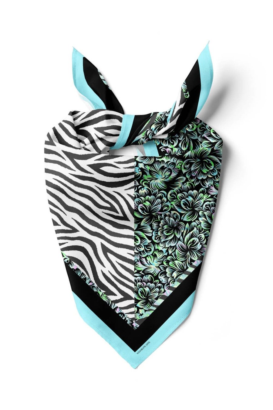 Violla D60 Kadın Yeşil Zebra Desenli 50x50 Bandana HYL DG01431-22