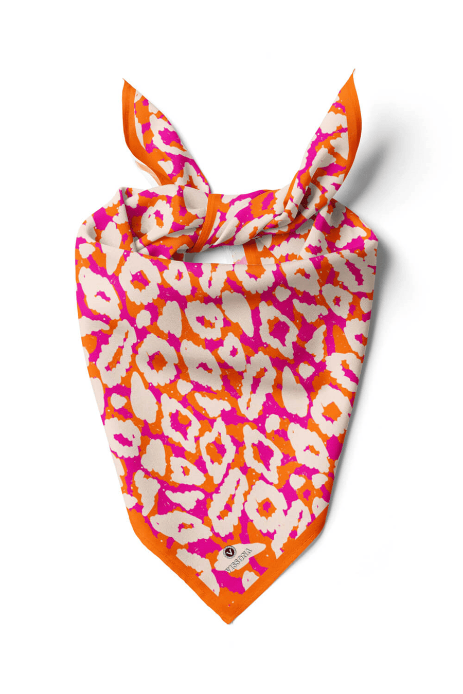 I97 Saten İpek Leopar Desenli Kadın Bandana