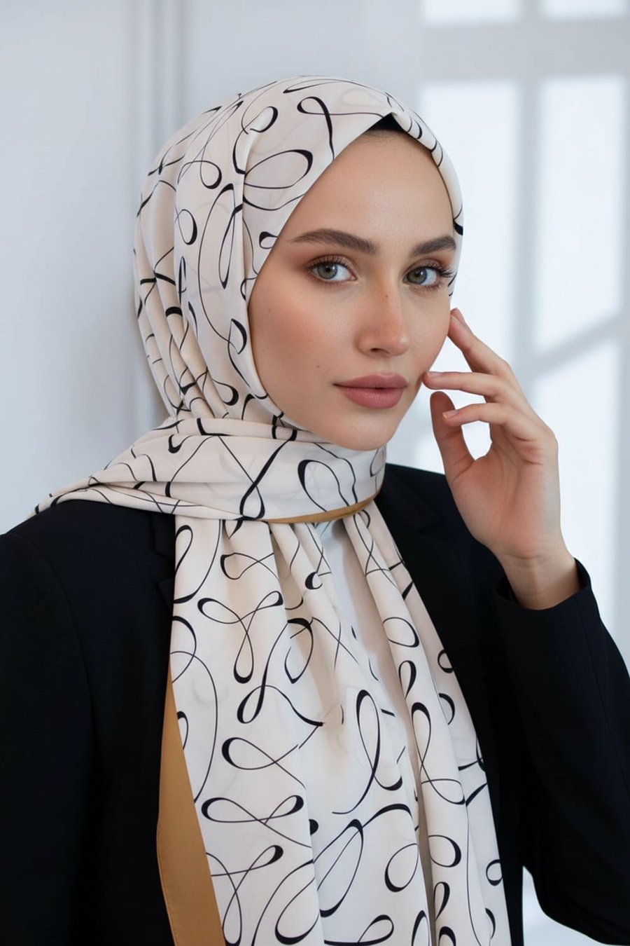 KREP DALGALI DESENLİ 75X195 KIRIŞMAZ ŞAL