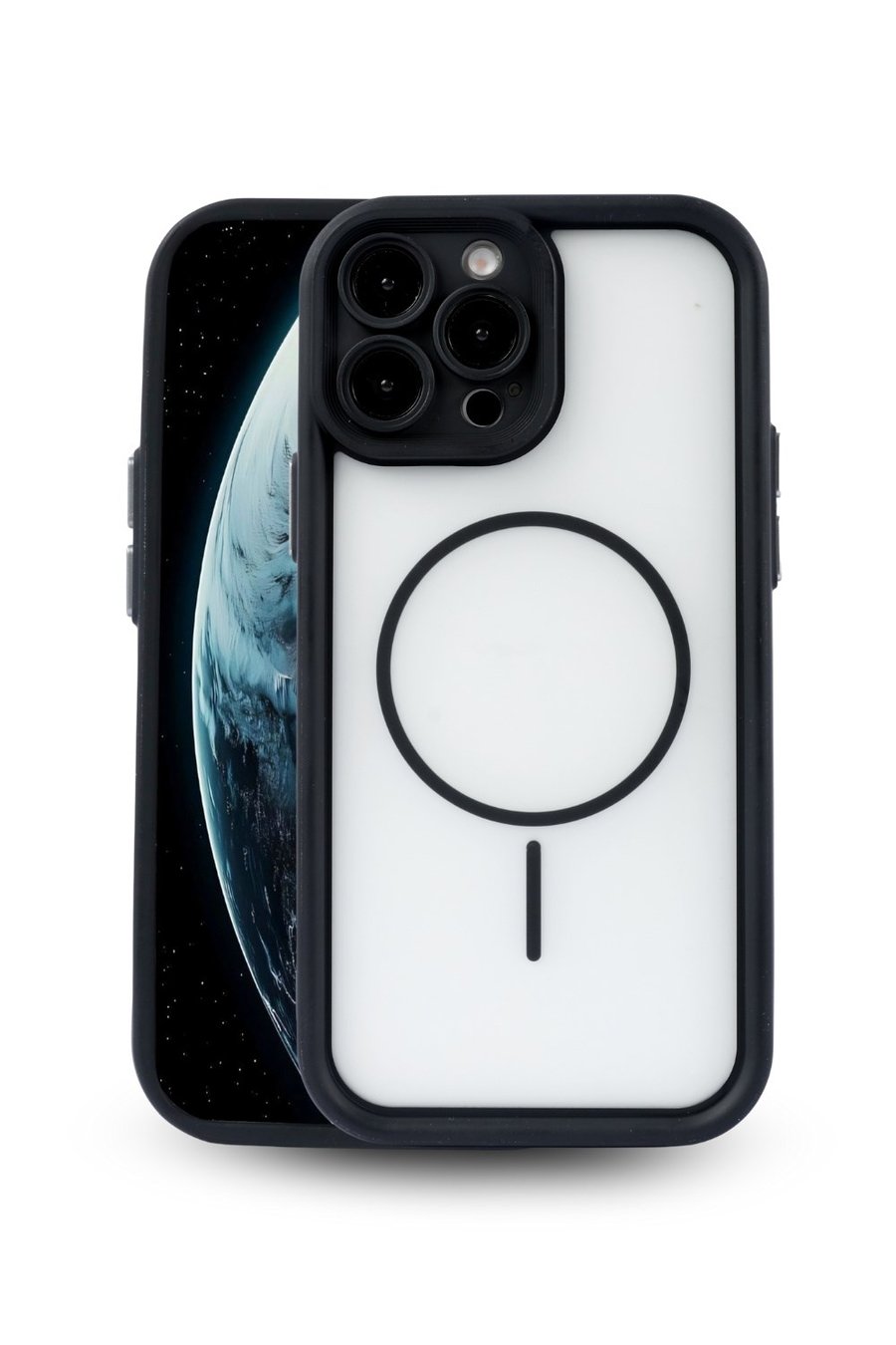 iPhone 13 Pro Max Kılıf – Kamera Korumalı – MagSafe Uyumlu – Siyah Renk – Mat Silikon Telefon Kılıfı