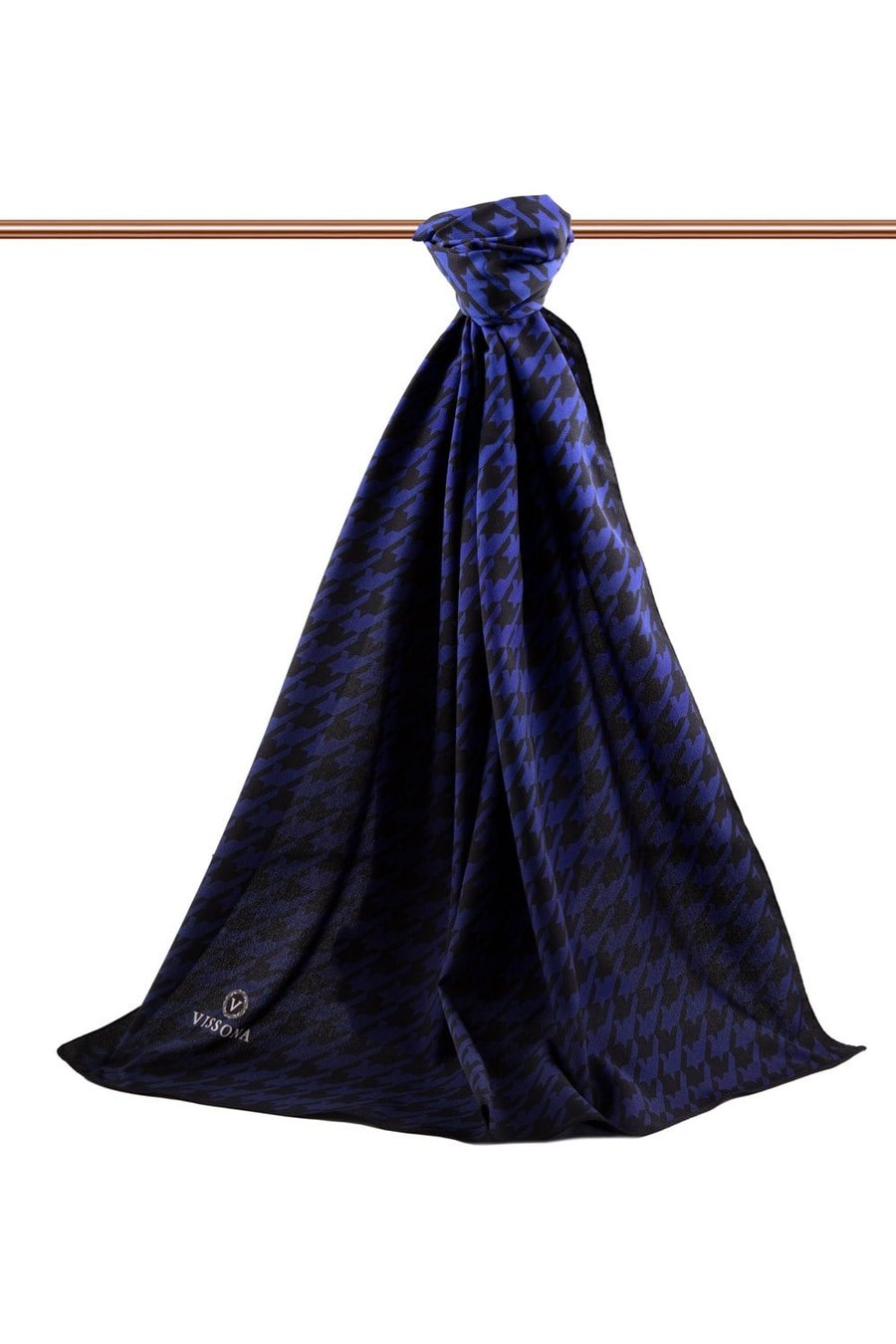 KREP KAZAYAĞI DESENLİ SAKS RENKLİ 75X195 KIRIŞMAZ ŞAL