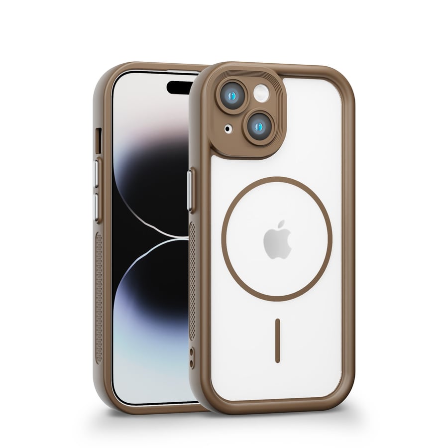 iPhone 13 Kılıf – Kamera Korumalı – MagSafe Uyumlu – Haki Renk – Mat Silikon Telefon Kılıfı