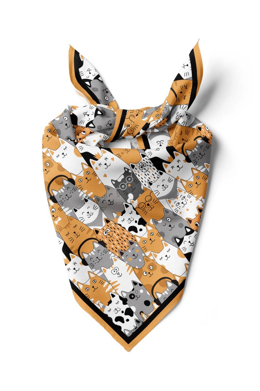 Violla Kedi Desenli Bandana