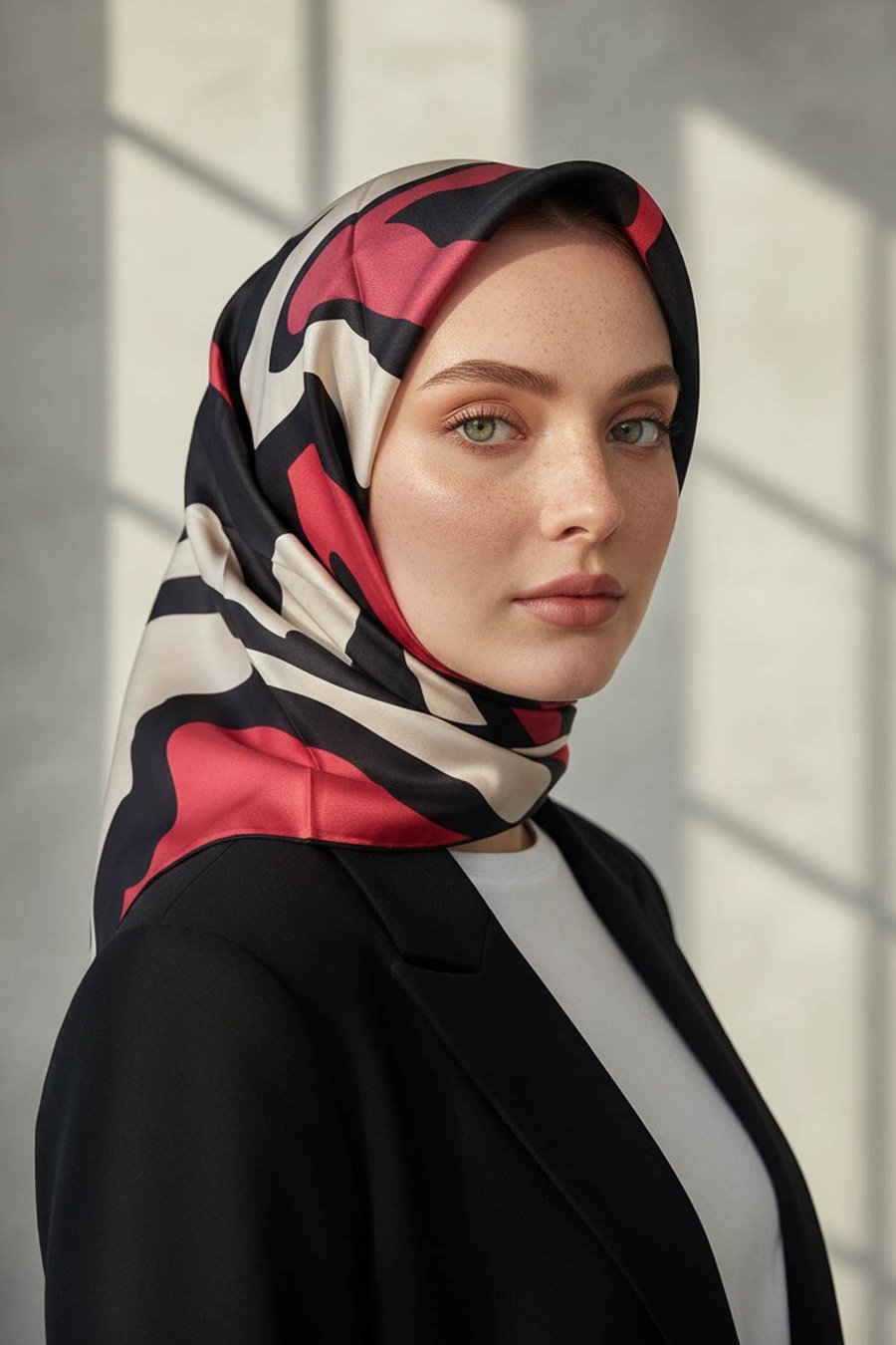 100% Twill İpek Dalga Desenli Siyah - Bordo Renkli 90x90 Dikim Şekli : El Dikişi Eşarp