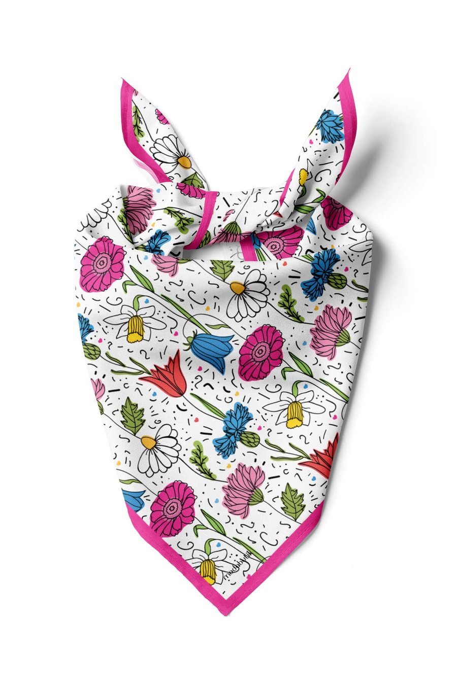 B89 Violla Çiçek Desenli Kadın Bandana
