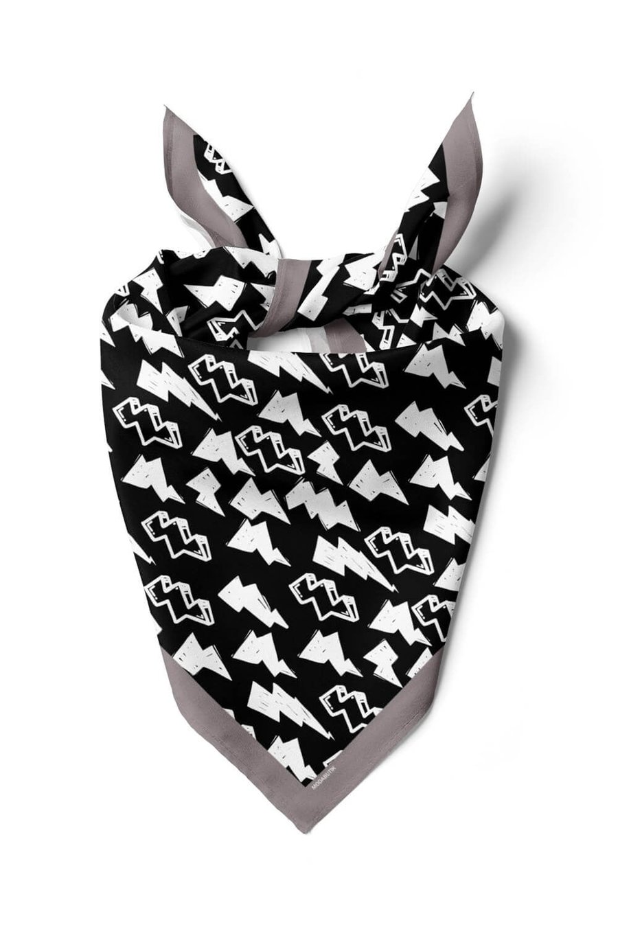 Violla Y75 Kadın Şimşek Desenli Bandana 50x50 Siyah DG0150-22