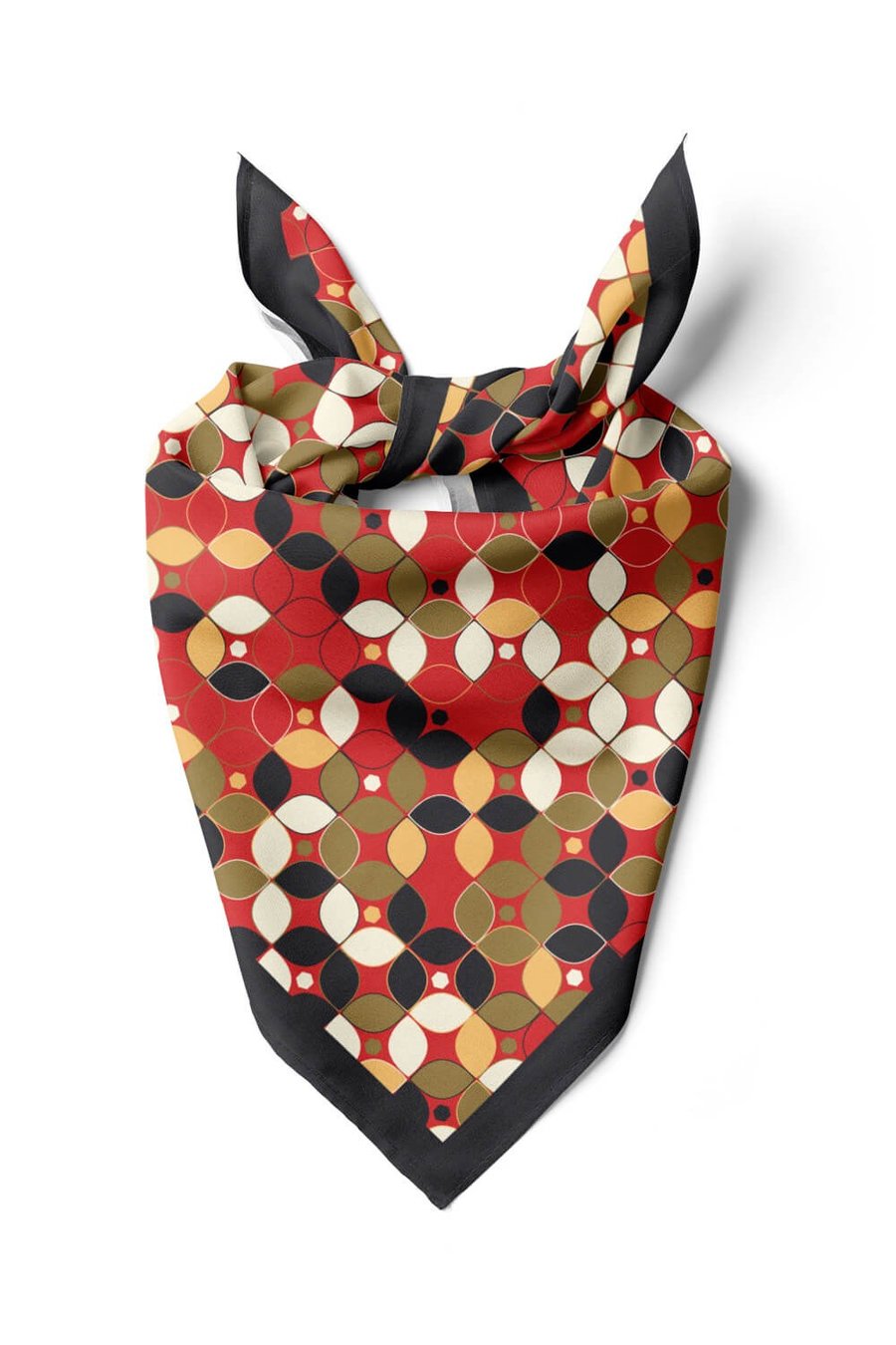Violla Y31 Kadın Patchwork Desenli Bandana 50x50 Yeşil DG0390-22