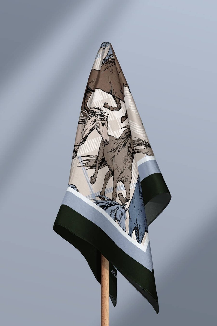 Violla H12 Kadın Krem Horse Desenli 50x50 Bandana HYL DG01542-22