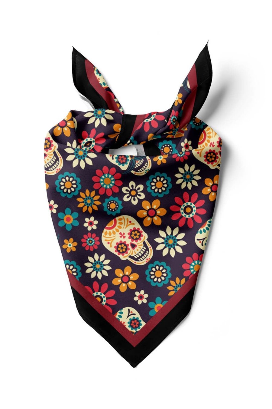 Violla B53 Kadın Mor Skull  Desenli 50x50 Bandana HYL DG0702-22