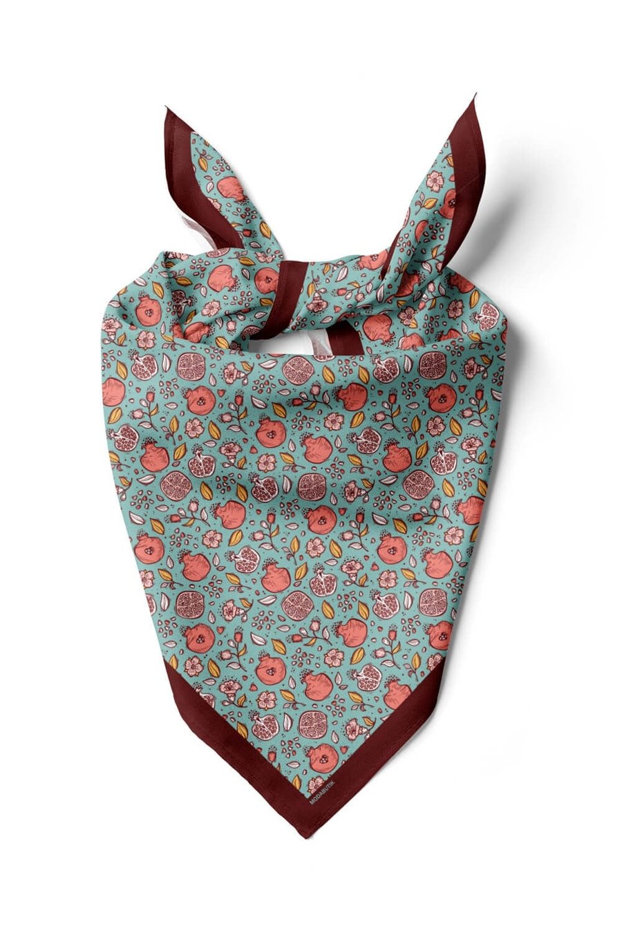 Violla Kadın Açık Mavi Küçük Nar Desenli 50x50 Bandana