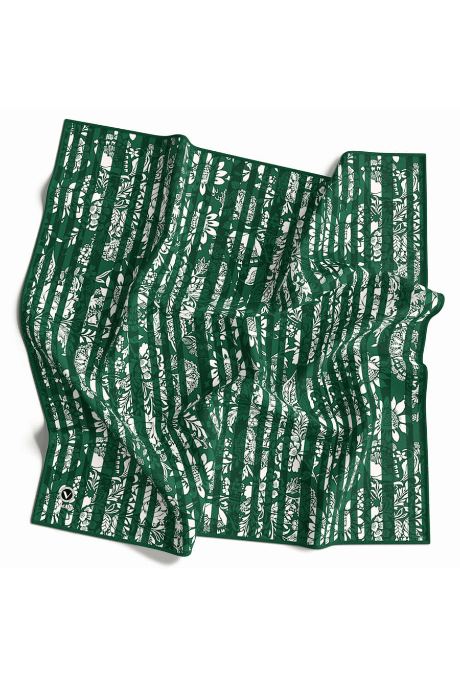 Twill Batik Şal Desenli Petrol Yeşili Renkli 90x90 Eşarp (İpek İçermez) Kenar Dikiş Şekli El Dikişli