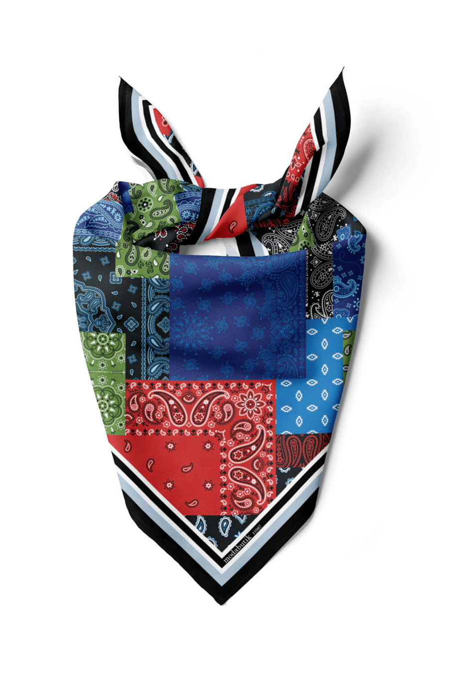F76  PATCHWORK  ŞAL DESENLİ BANDANA  DG11987