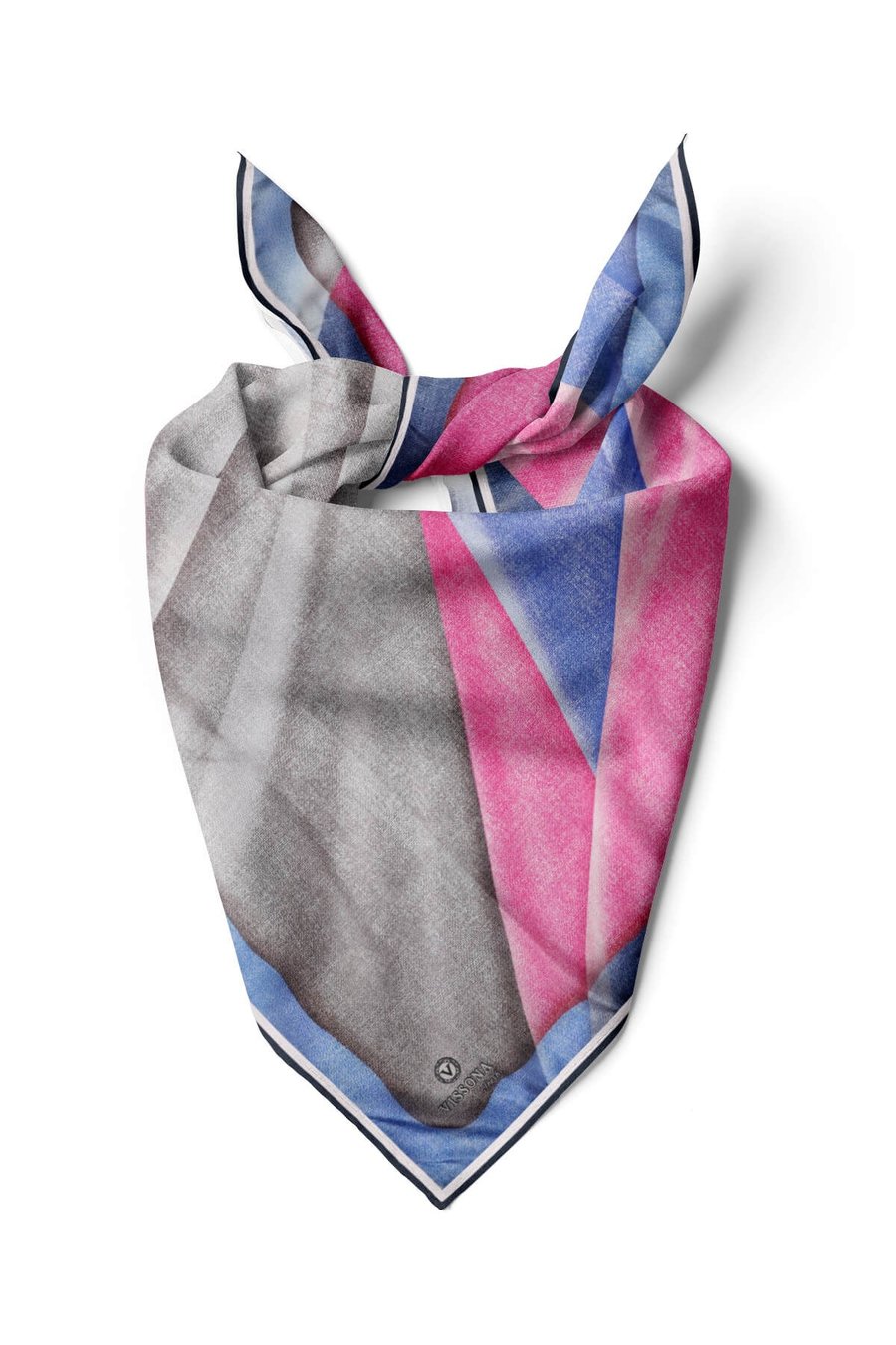 %100 İpek Kadın Desenli Bandana 80x80