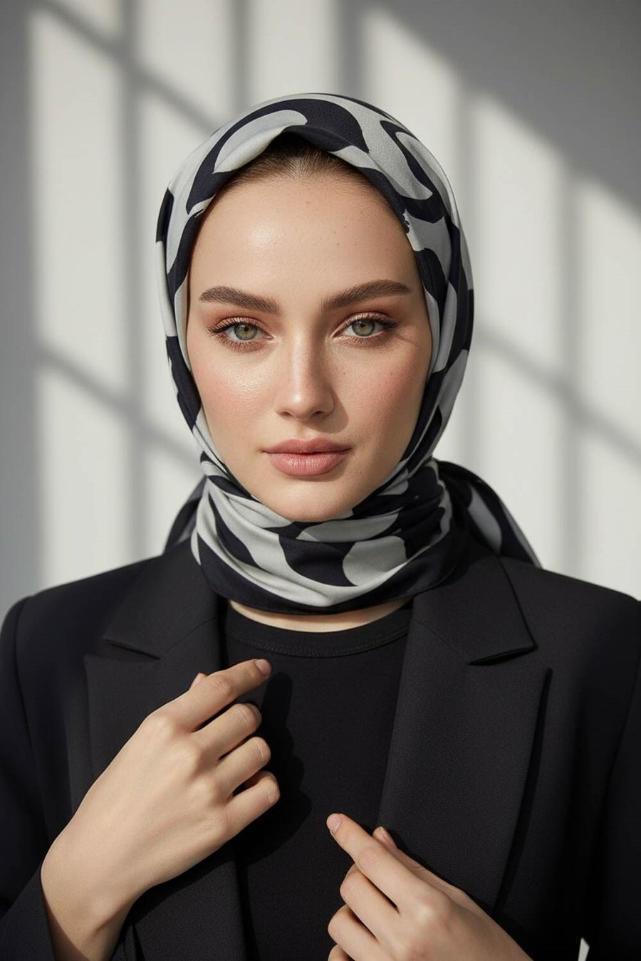KREP FIRÇA DARBESİ DESENLİ GÜMÜŞ RENKLİ 75X195 KIRIŞMAZ ŞAL