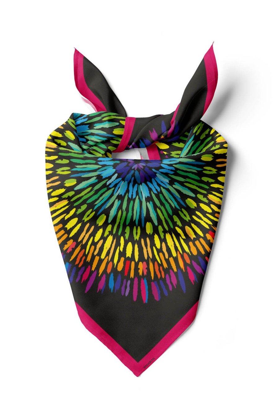 Violla Y67 Kadın Yıldız Desenli Bandana 50x50 Yeşil Mavi DG0345-22