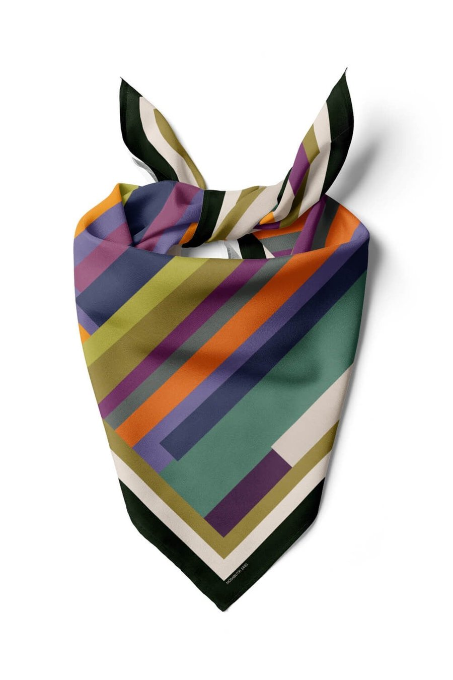 Violla E7 Kadın Mor Krem Çizgi Desenli 50x50 Bandana HYL DG01481-22