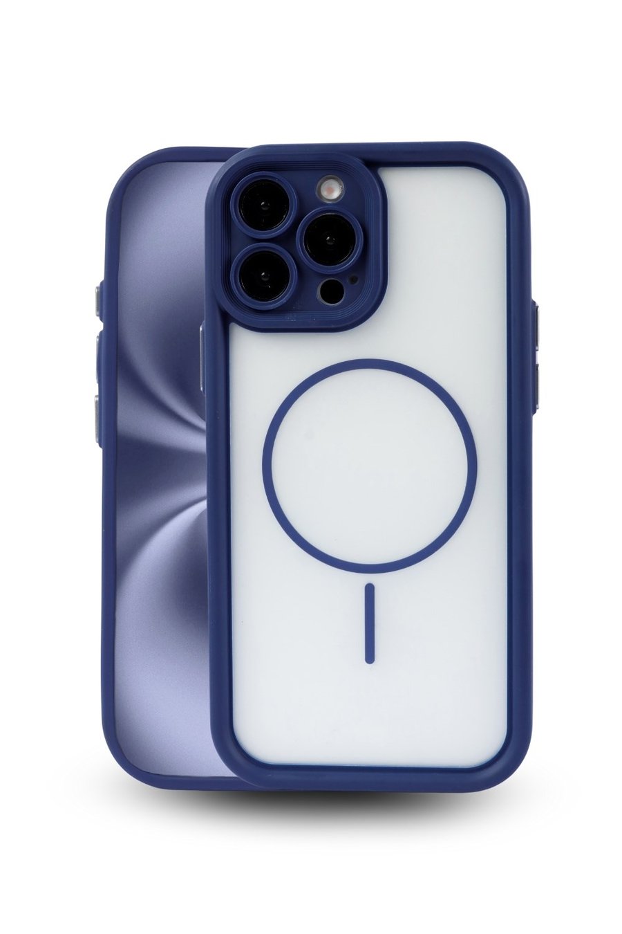 iPhone 16 Pro Kılıf – Kamera Korumalı – MagSafe Uyumlu – Lacivert Renk – Mat Silikon Telefon Kılıfı
