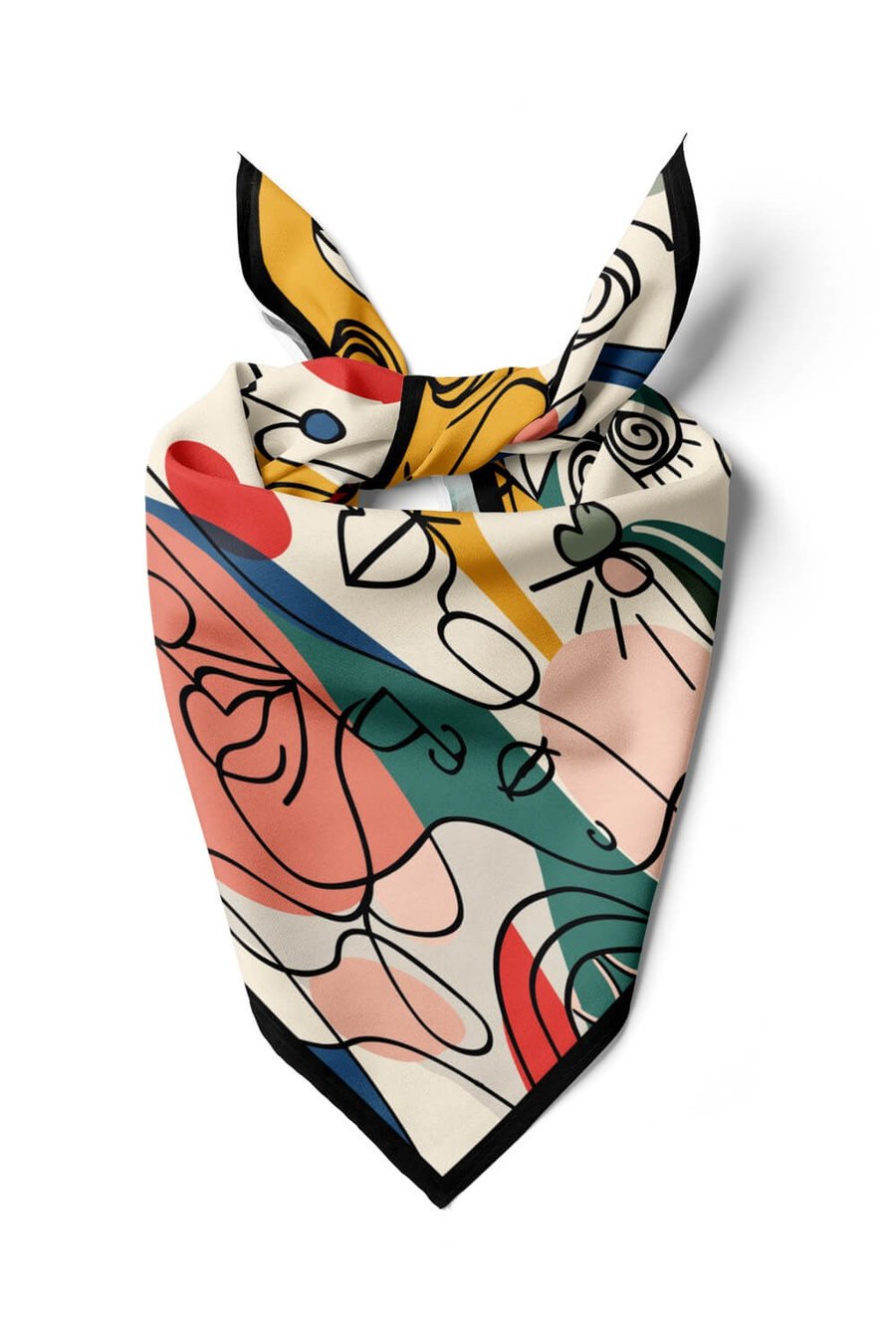 G103 Violla Silüet Desenli Bandana