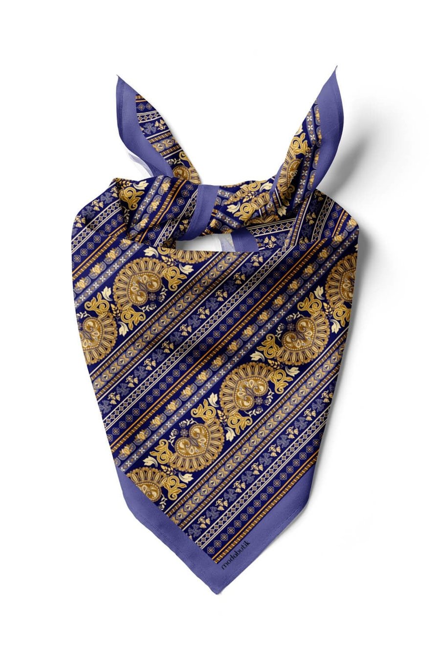 Violla Z71 Kadın Sarı  Sax Şeritler Ve Kalpler  Desenli 50x50 Bandana HYL DG0634-22