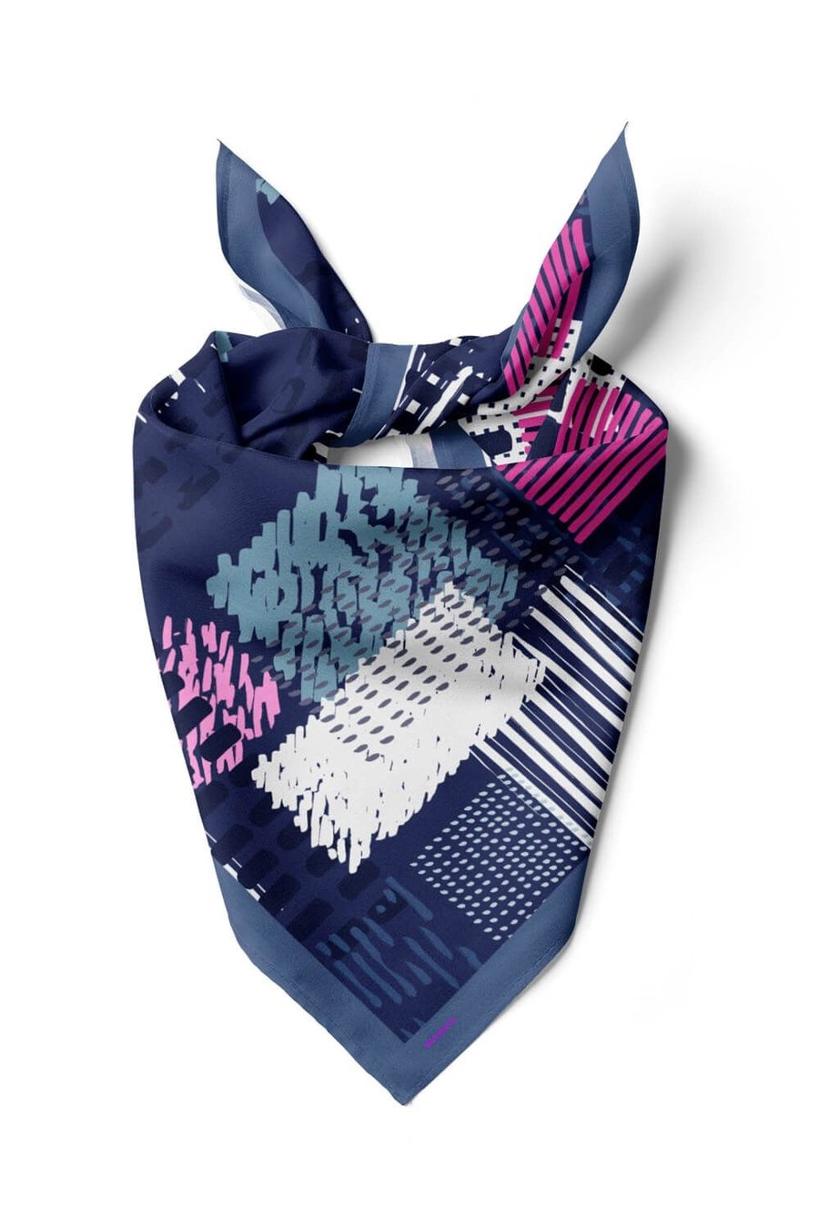 Violla V17 Kadın Egzotik Desenli Bandana 50x50 Mavi DG0448-22