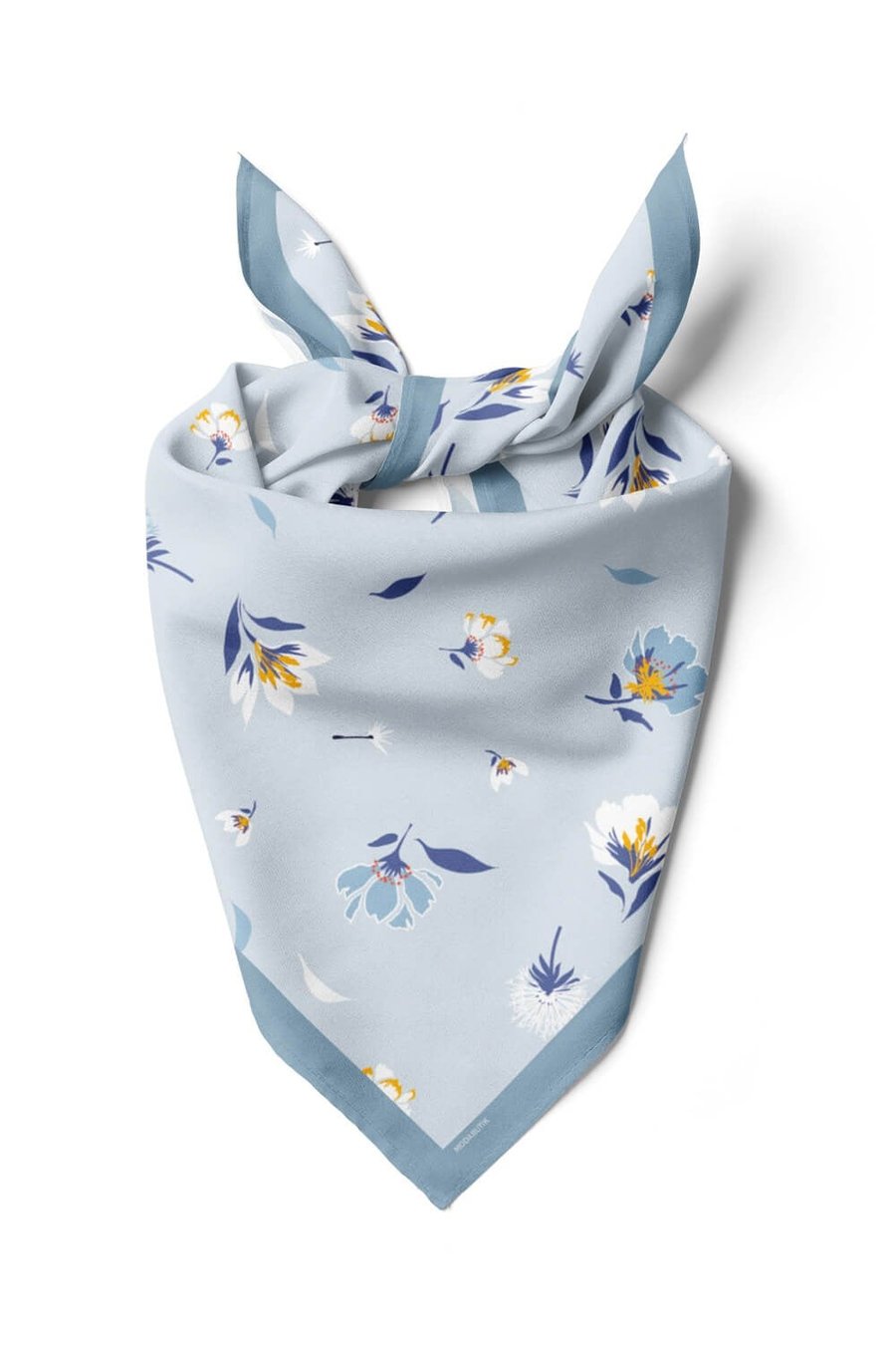 Violla Kadın Çiçek Desenli Bandana 50x50 Açık Mavi DG0157-22 Snz