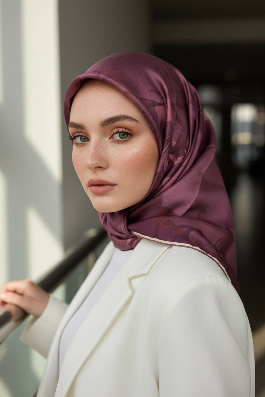 % 57 İPEK % 43 VİSKON Twill İpek Çiçek Desenli Gül Kurusu Renkli 90x90 Dikim Şekli : El Dikişi Eşarp
