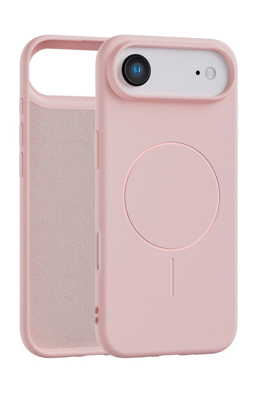 iPhone Air Uyumlu İçi Kadife Magsafe Wireless Şarj Özellikli Pembe Renkli Telefon Kılıfı
