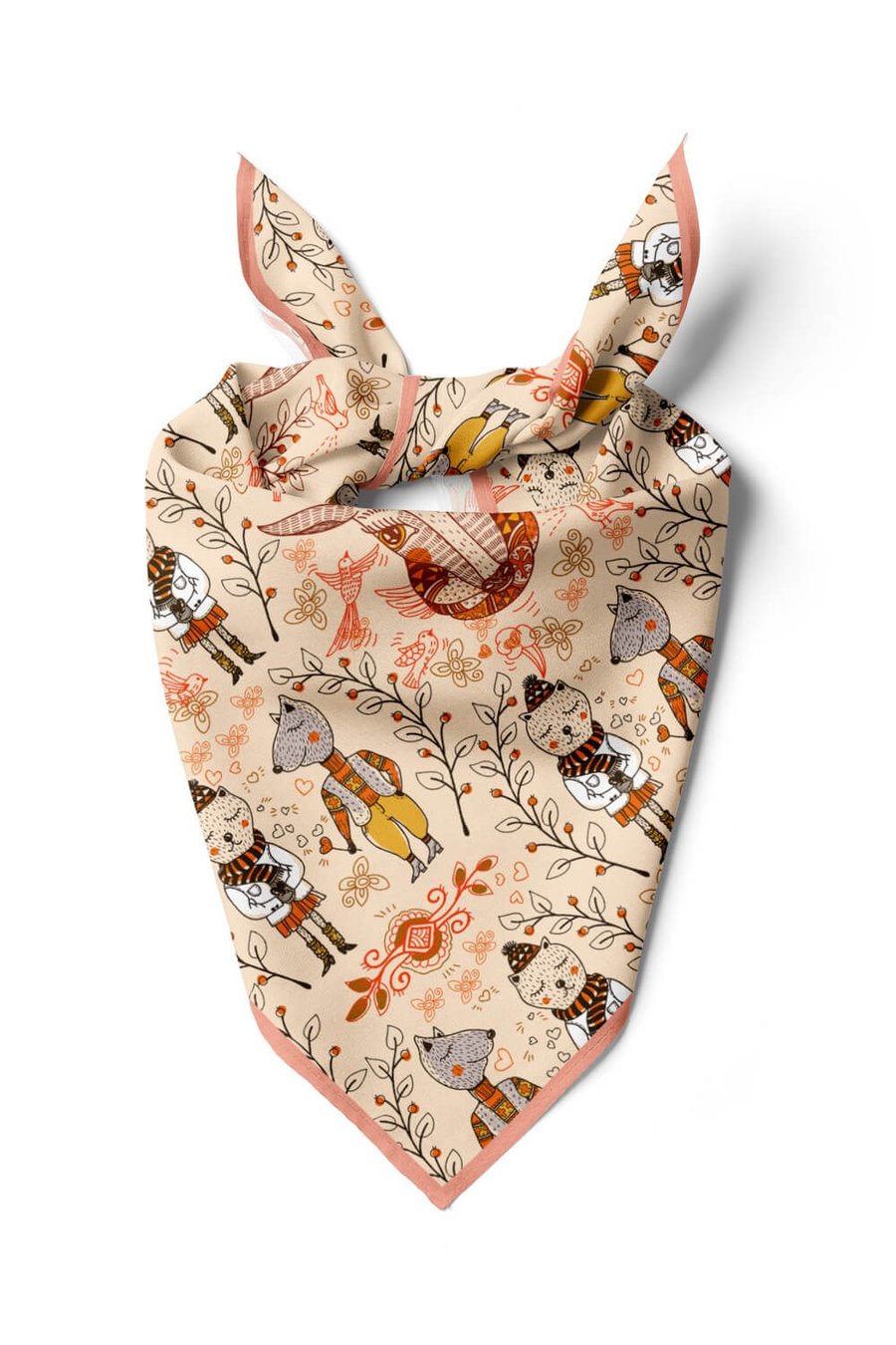 V57 Violla Geyik Desenli Bandana