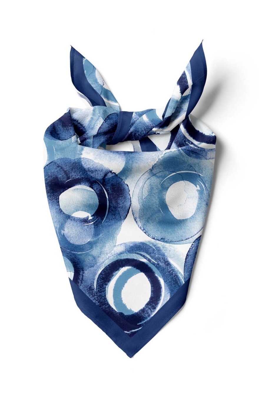 Violla Kadın Halka Desenli Bandana 50x50 Mavi Beyaz DG0423-22