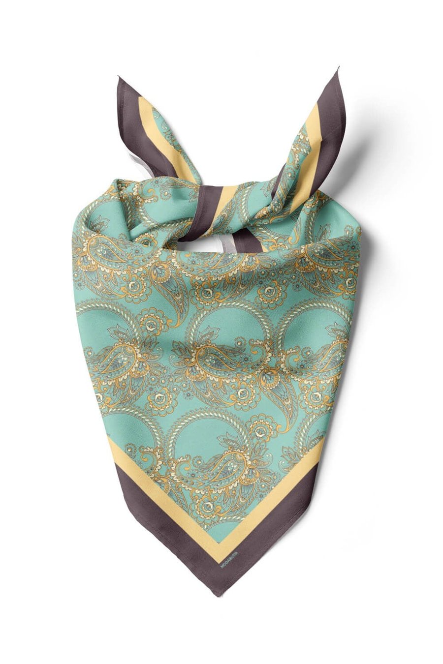 Violla Kadın Açık Mavi Krem Bangle Desenli 50x50 Bandana HYL DG0917-22