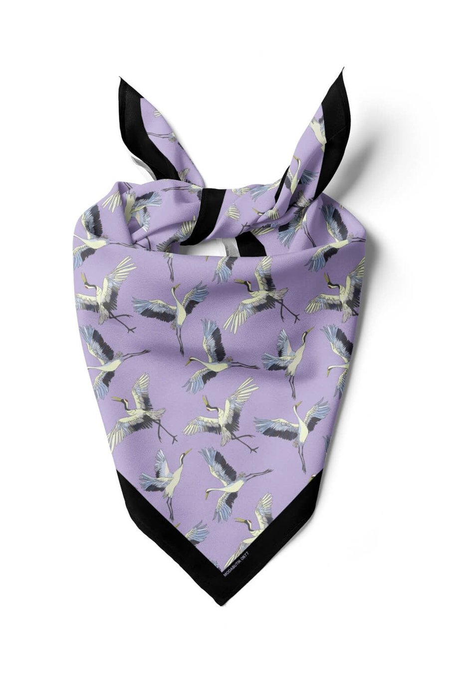 Violla B9  Kadın Lila Stork Desenli 50x50 Bandana HYL DG0877-22