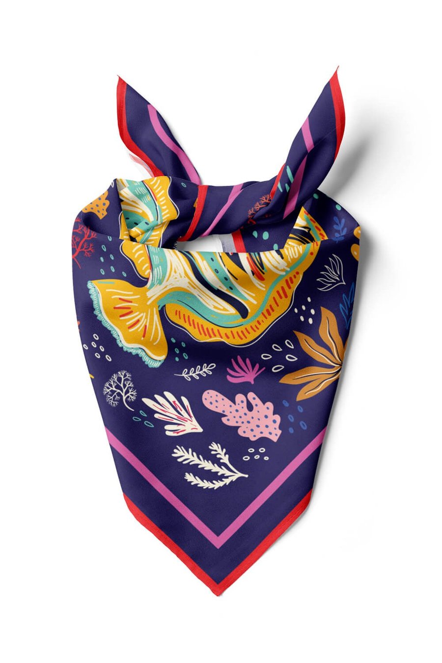 F93 Violla Balık Desenli Bandana