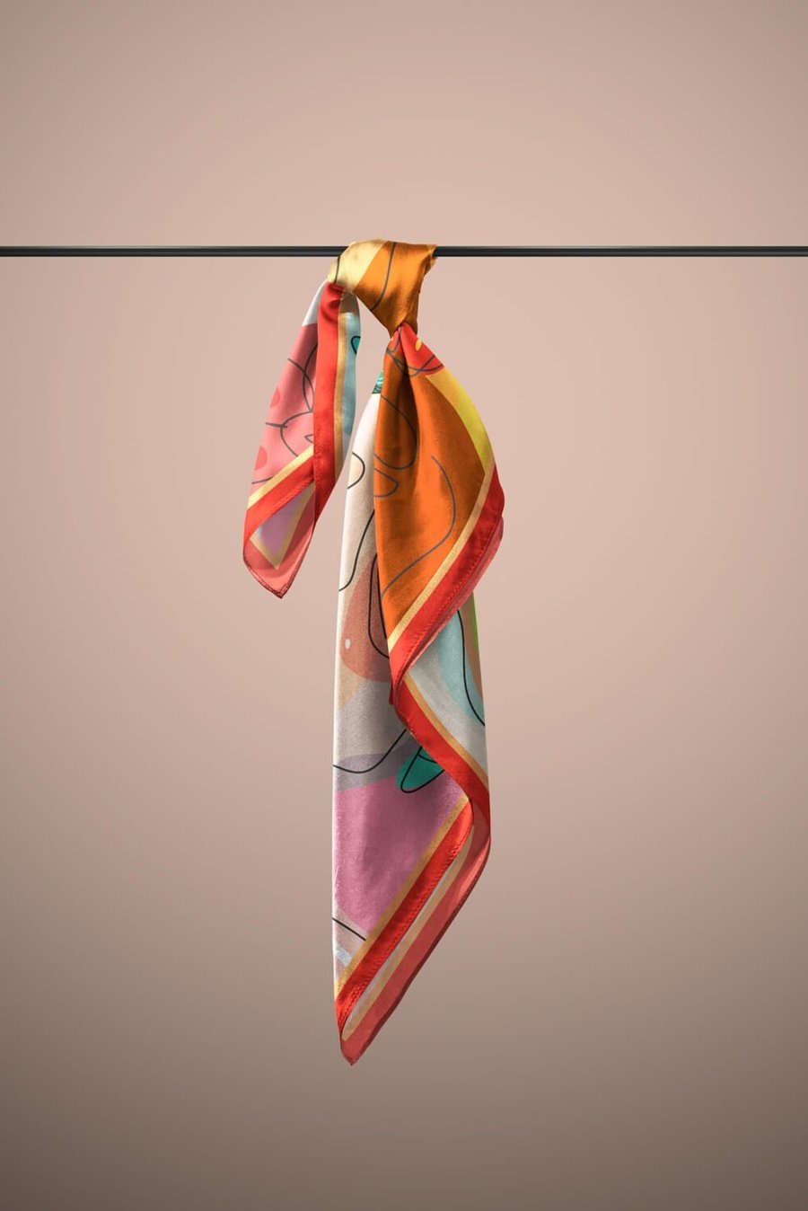 Z85 Violla Silüet Desenli Bandana