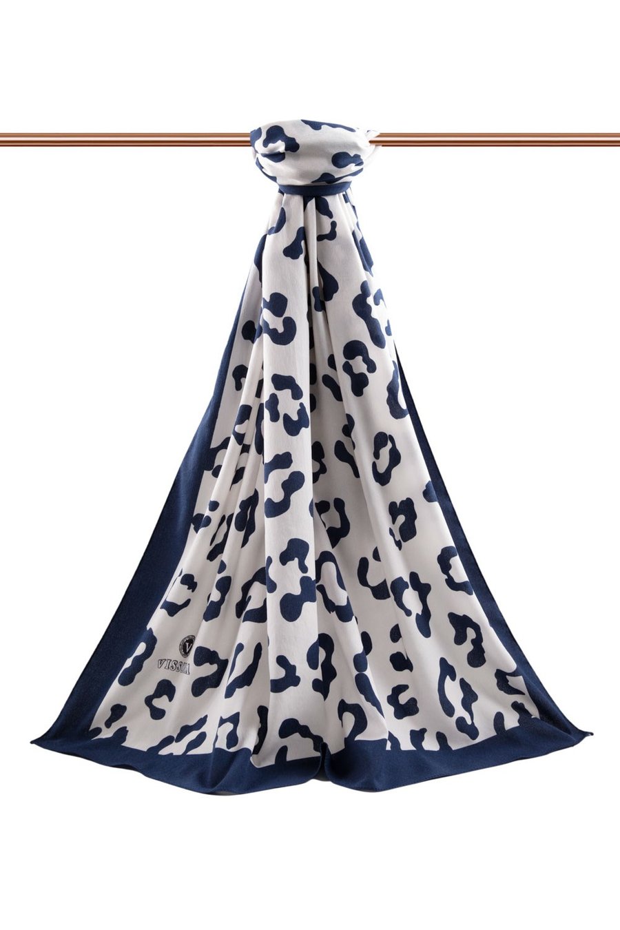 KREP LEOPAR DESENLİ KREM - LACİ RENKLİ 75X195 KIRIŞMAZ ŞAL
