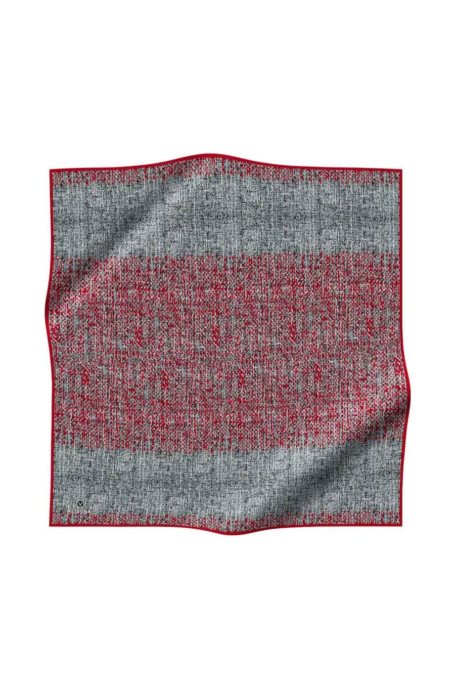 %100 Twill İpek Dokulu Desen Petrol Mavisi - Kırmızı Renkli 90x90 Eşarp Kenar Dikiş Şekli El Dikişli