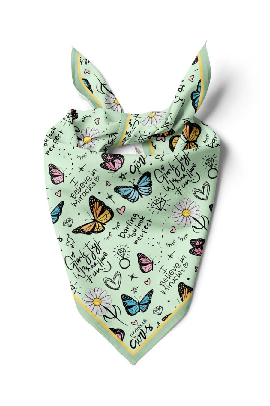 Z1 Violla Kelebek Desenli Bandana